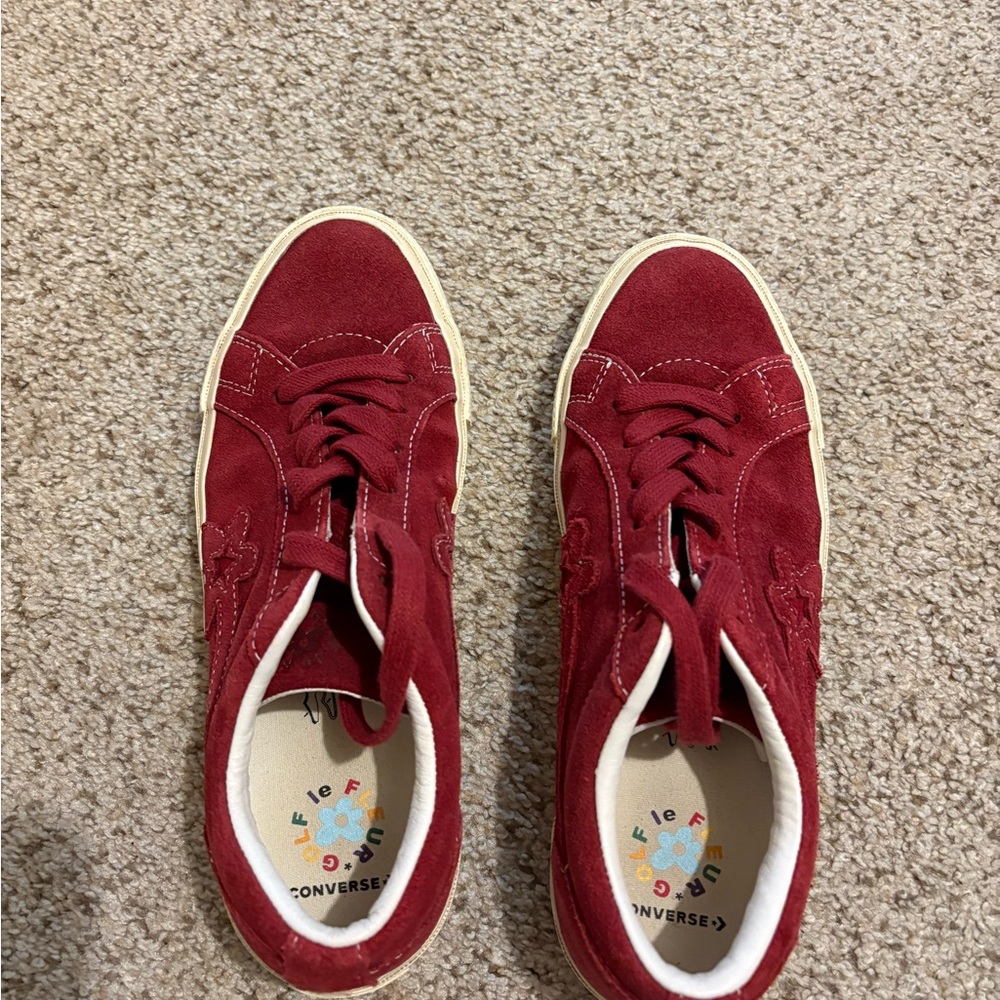 Golf le Fleur x Converse Red/Maroon Suede Sneakers
